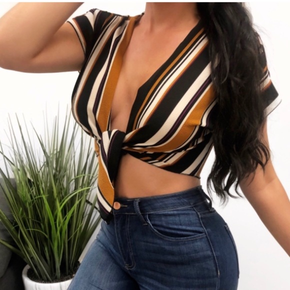 Fashion Nova Tops - Multi Color Striped Top